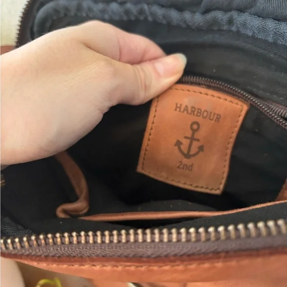 Genuine leather brown satchel crossbody - Picture 8 of 11